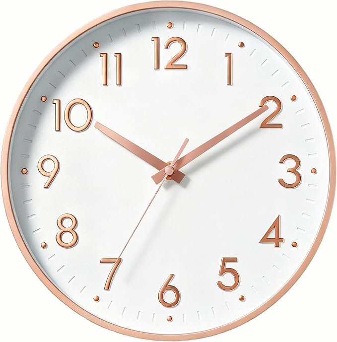 Mosewa Wall Clock 8 Inch, Battery Operated Silent Non-Ticking Modern Analog by MOSEWAWALLCLOCK