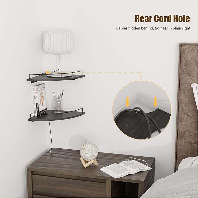 Corner Shelf Wall Mount, Floating Corner Shelves, Rustic Wood Wall Storage - Image 5