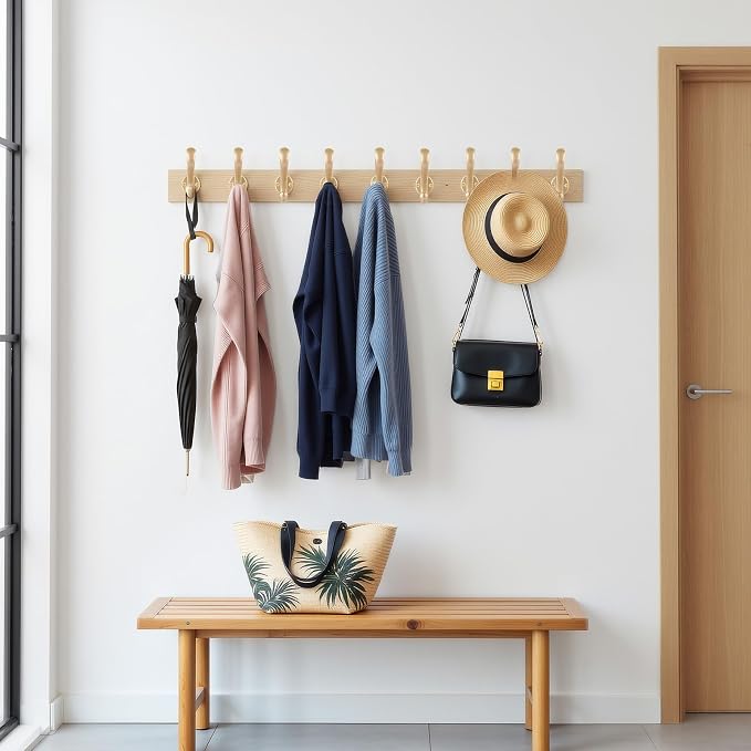 10 Pack Coat Hooks Wall Mount Heavy Duty Utility Retro Double Hooks - Image 6