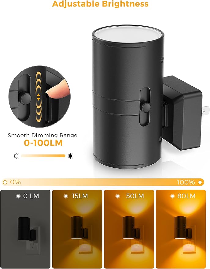 L LOHAS LED Night Light, Amber Nightlight, Dimmable Night Light, Light Sensor - Image 4