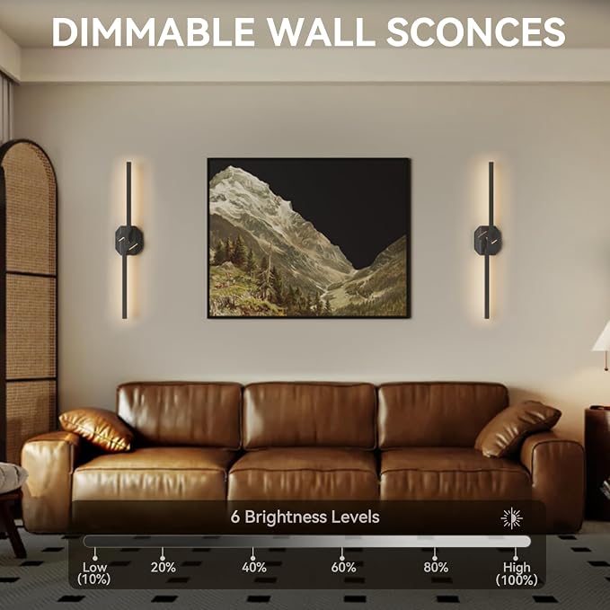 Battery Operated Wall Sconce Set of Two, USB Rechargeable Wall Sconce - Image 2