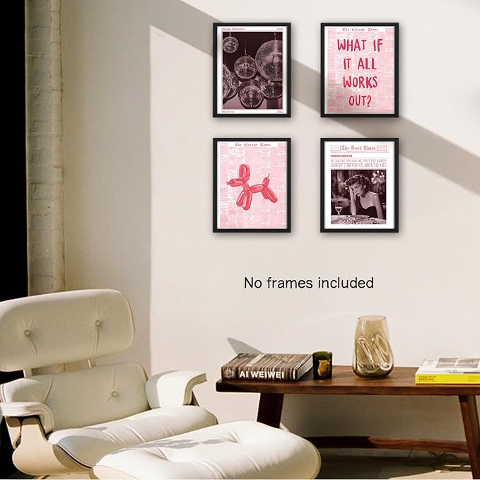 NaZaUK Trendy Preppy Retro Y2K Room Decor, Sufeasdf 70s Disco Ball Newspaper - Image 3