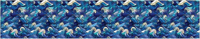 Blue Wave Wallpaper Border 196x4 Inch Peel and Stick Wall Border Self Adhesive - Image 2