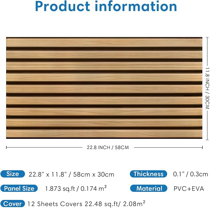 COMSTICKC 3D Faux Wood Wall Sticker, Peel and Stick Wall Covering, DIY - Image 5