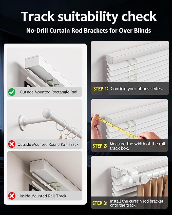 Mimiio No Drill Curtain Rod Brackets - Image 6