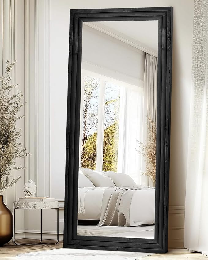 Full Length Mirror 71"x30" Solid Wood Frame Floor Large Mirror - Image 4