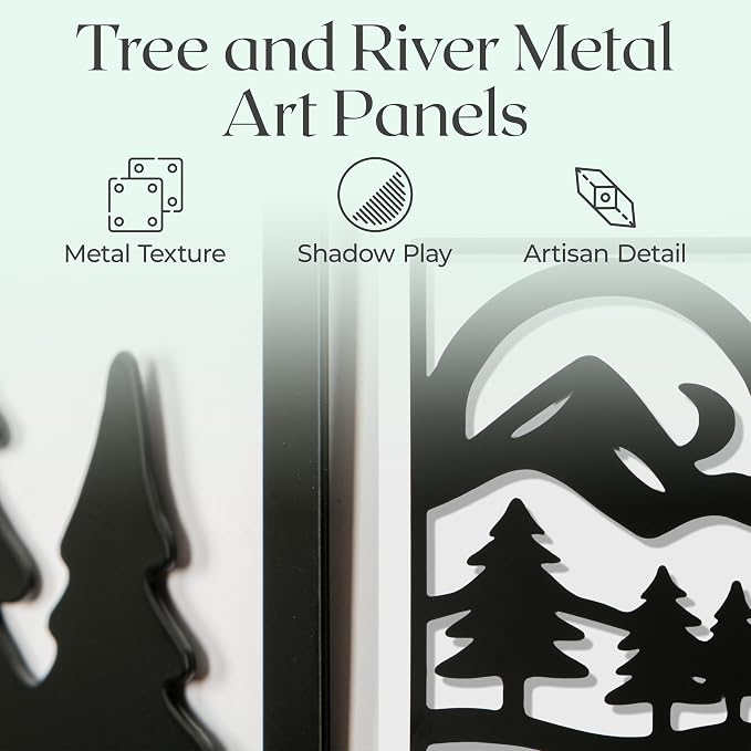 GALLERY GRACE Metal Wall Art Decor – 11" x 16" Set of 4 Abstract Landscape - Image 3