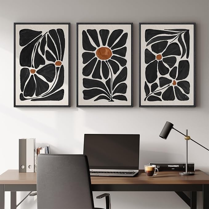 Large Framed Boho Floral Wall Art - Image 8