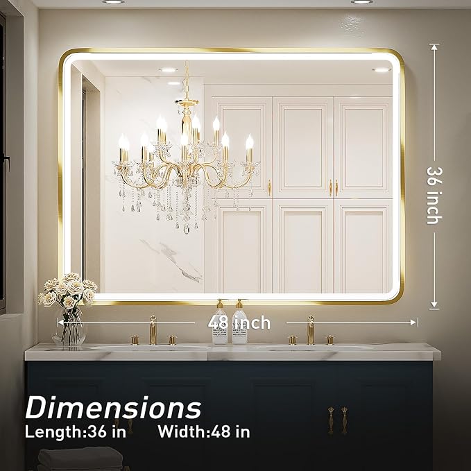48x36 Inch LED Bathroom Mirror - Image 7