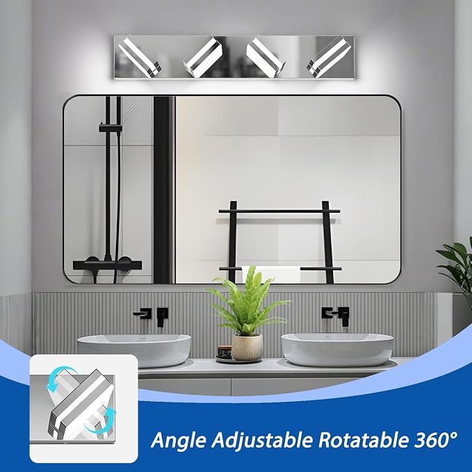 IZORRO LED Modern Bathroom Lights Fixtures, Chrome Acrylic Wall Lighting - Image 2