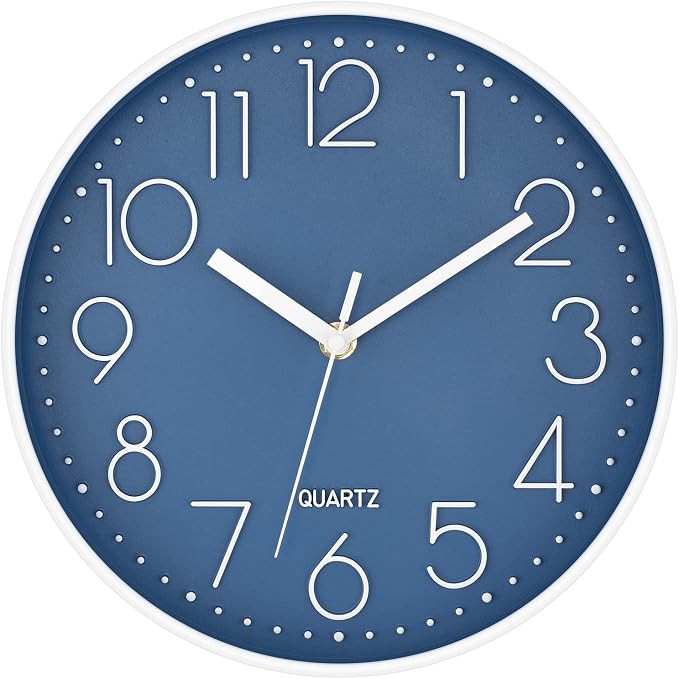 Foxtop 10 Inch Wall Clock Silent Non-Ticking Battery Operated Quartz Round by Foxtop