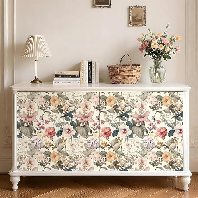 Jeweluck Floral Wallpaper Peel and Stick Vintage Floral Contact Paper Peel and - Image 7