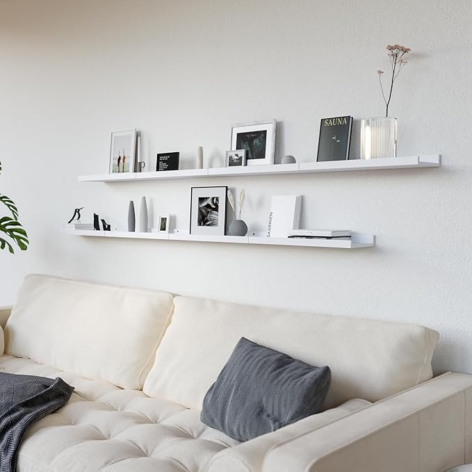 RICHER HOUSE 8 Set Floating Wall Mounted Shelves, Nursery Hanging Book Shelves - Image 5