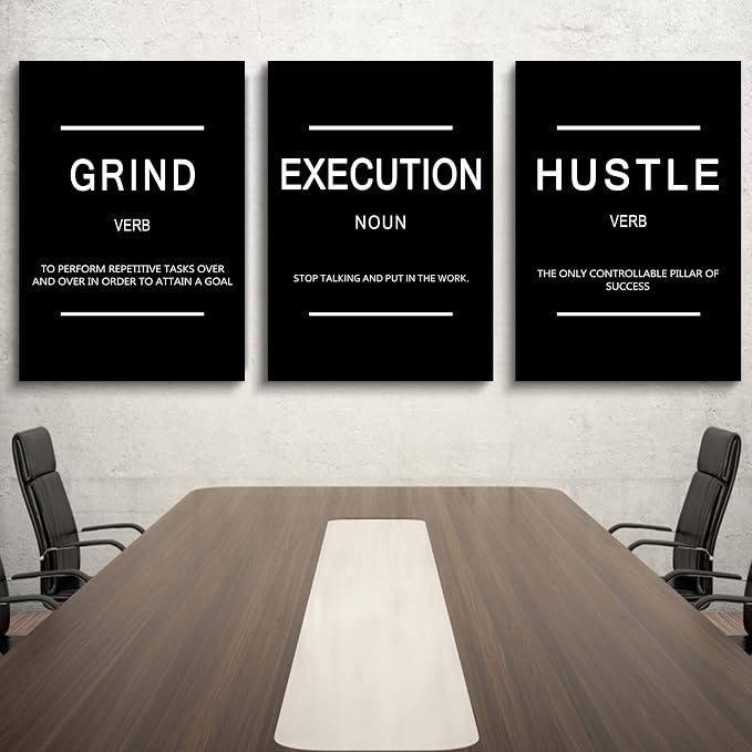 Framed Canvas Wall Art Success Quote, Office Wall Art, Positive Motivational - Image 2