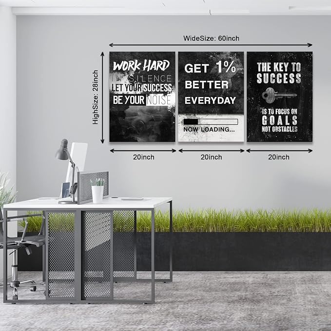 KAWAHONE Motivational Success Canvas Wall Art - Image 4