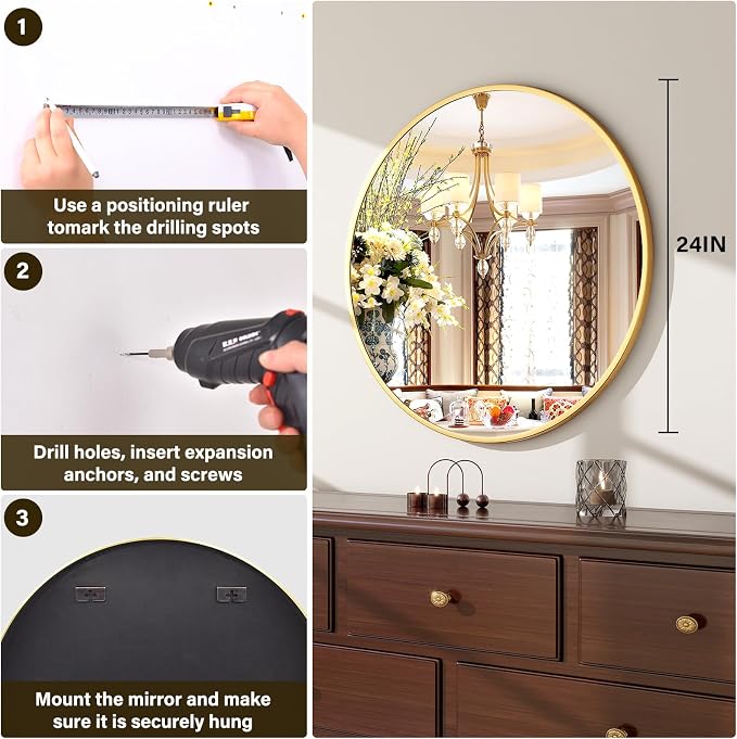 XRAMFY 24 Inch Round Mirror - Image 6