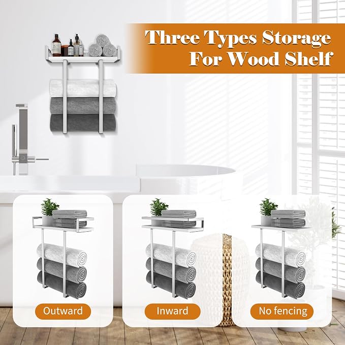 Towel Rack Wall Mounted, Xstydes Metal Towel Holder - Image 6