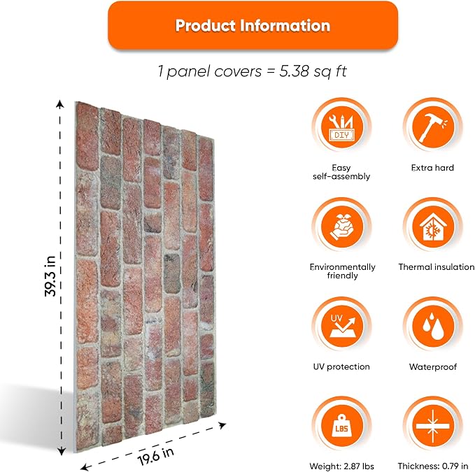 IZODEKOR 3D Wall Panels Brick Effect - Image 3