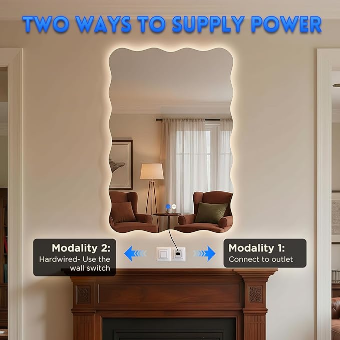 Dorlicecass Wavy Led Bathroom Mirror- Vanity Mirror - Image 5