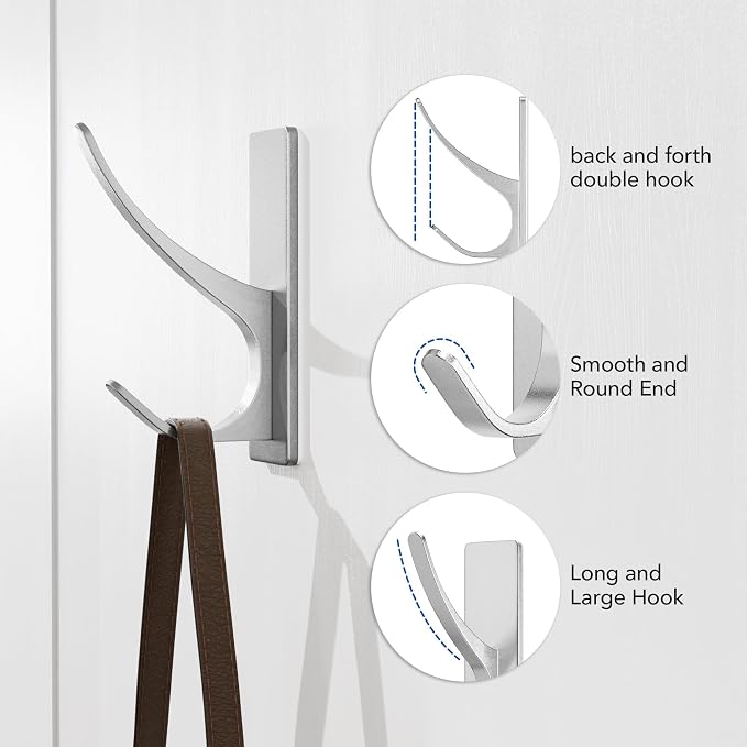 pickpiff Stick on Hooks for Hanging, Extra Sticky 6KG, Coat Hook on Door for - Image 6