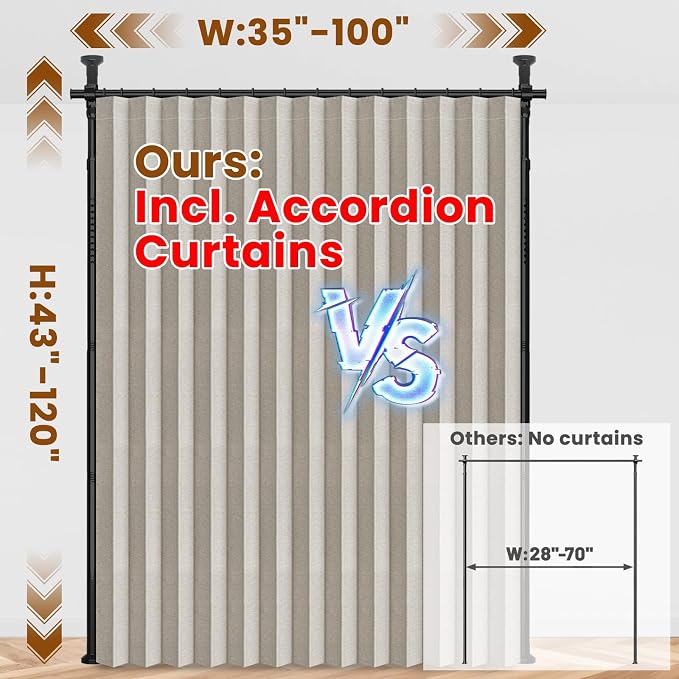 100% Blackout Room Divider Curtains Sets Cream White W100 x L84 in, 1 Panel - Image 2