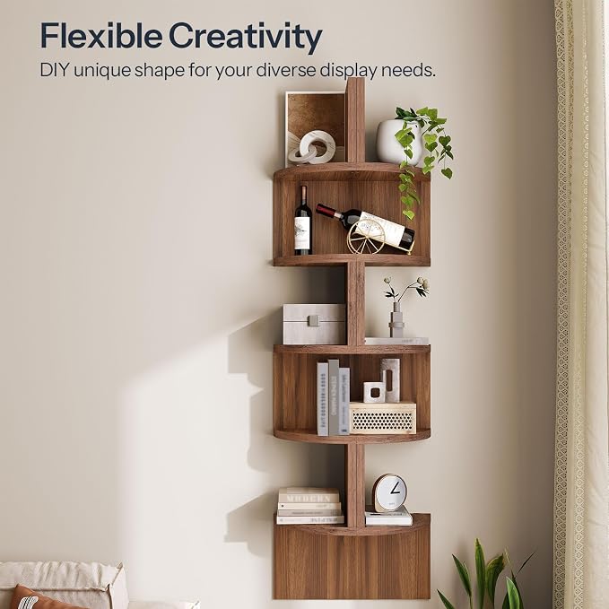 HOOBRO Corner Shelf Wall-Mounted, 5-Tier Corner Bookshelves - Image 5