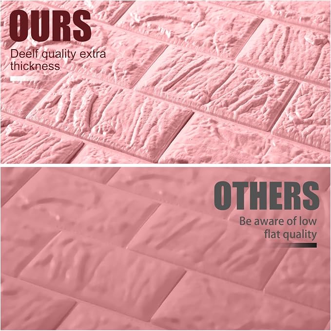 Colarr 60 Pcs 58 Sq ft 3D Wall Panels Peel and Stick Faux Foam 3D Brick - Image 4