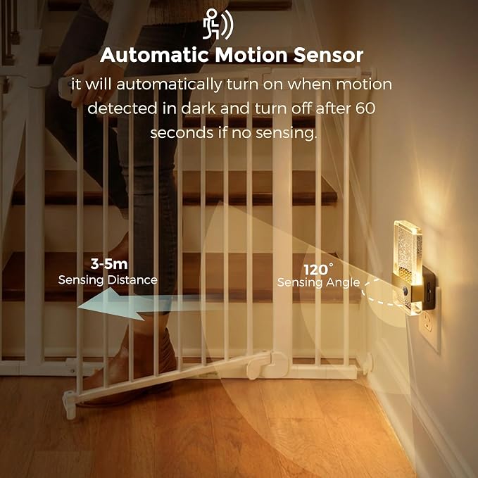 L LOHAS LED Motion Sensor Night Light, 2 Pack Night Lights Plug Into Wall - Image 3