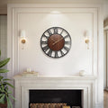 Vantic 24 Inch Large Wall Clock, Roman Numeral Wood Oversized Wall Clocks by Vantic