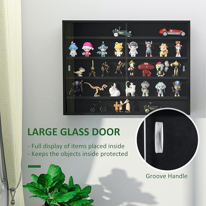 HOMCOM 5-Tier Display Cabinet, Glass Door Cabinet - Image 5