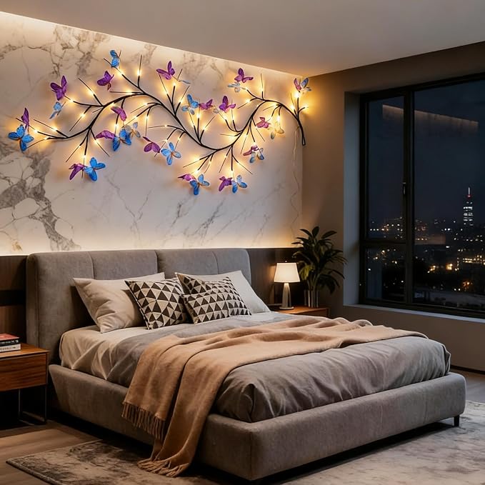 Willow Vine Light with Butterfly 48LED 5.9FT Enchanted Wall Decoration Vine - Image 6