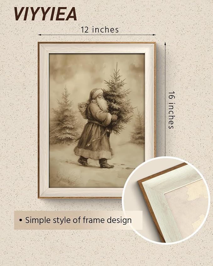 VIYYIEA Framed Wall Art for Living Room, Santa Claus Delivering a Christmas - Image 5