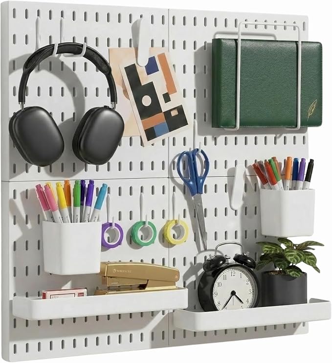 Keepo Peg Board Wall Organizer – Plastic Pegboard Panels, Modular Peg Board by Keepo