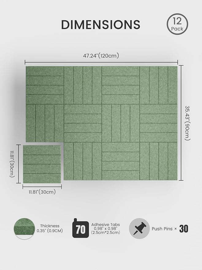 Bumusty Large Cork Board Alternative-48 x 36" Felt Bulletin Board Tiles - Image 2