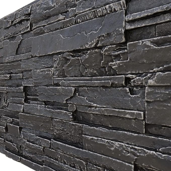 EverStone Cascade Faux Stone Panel, 48 5/8"W x 24 3/4"H x 1 1/4"D, Dark River - Image 7