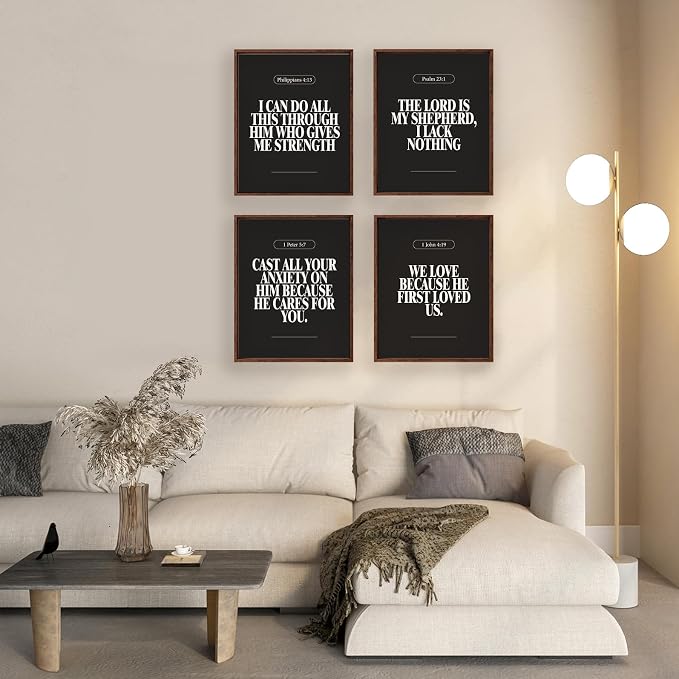 Locomiss Black Christian Wall Art Decor Posters, Minimalist Jesus Scripture - Image 6
