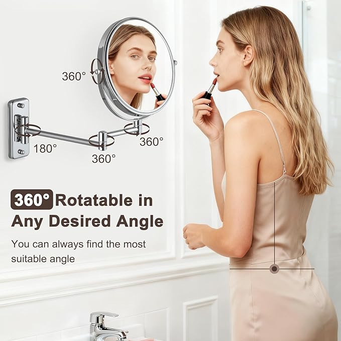 DECLUTTR 8 Inch Wall Mounted Magnifying Mirror - Image 3