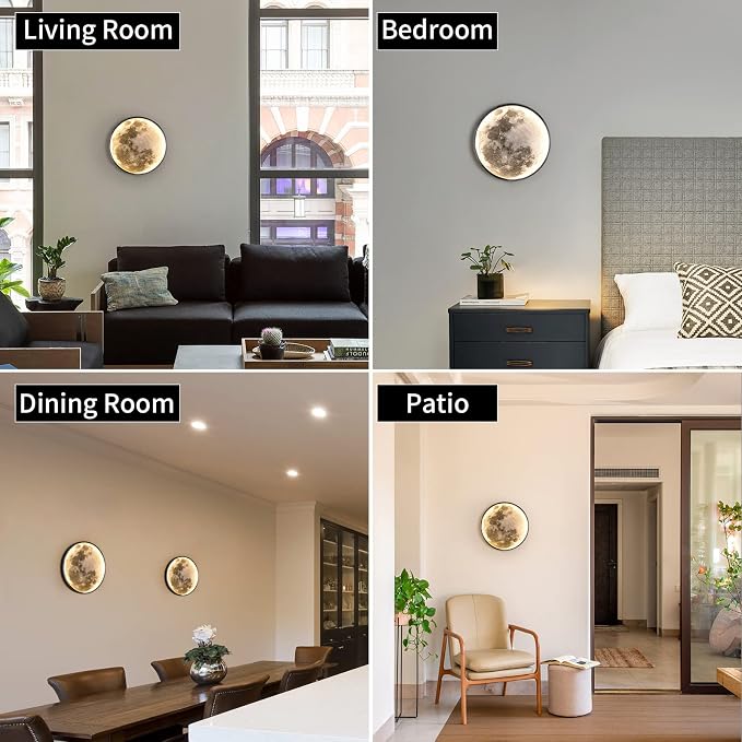 QIYIMEILUX Dimmable Moon Wall Sconce Plug in Modern LED Wall Light - Image 7