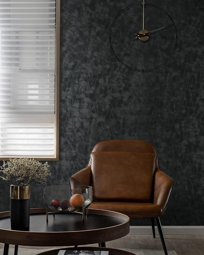Yasinet Peel and Stick Wallpaper Black Removable Wallpaper Modern Black Contact - Image 8