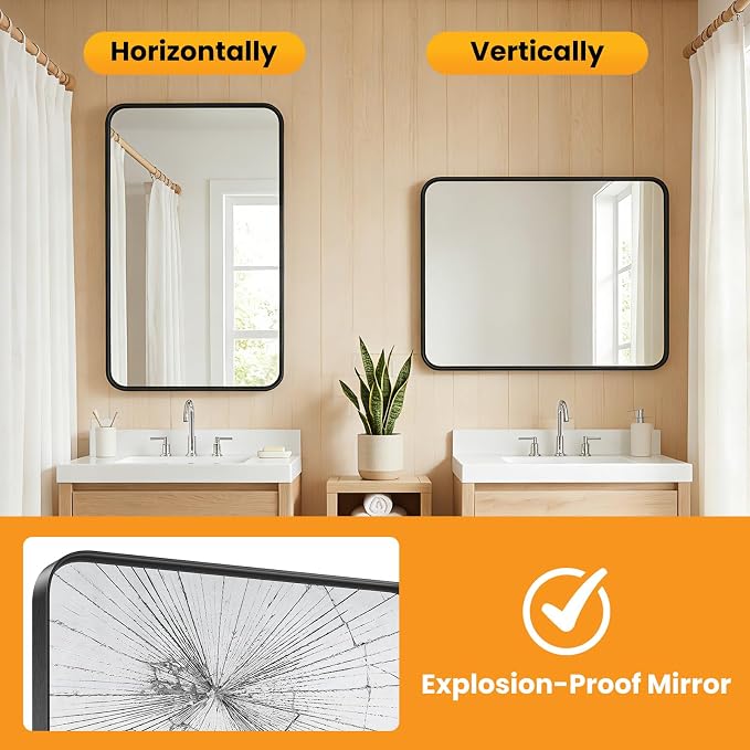 OLIXIS Bathroom Mirror for Over Sink, 30x40 Inch Wall Rectangle Mirror - Image 5