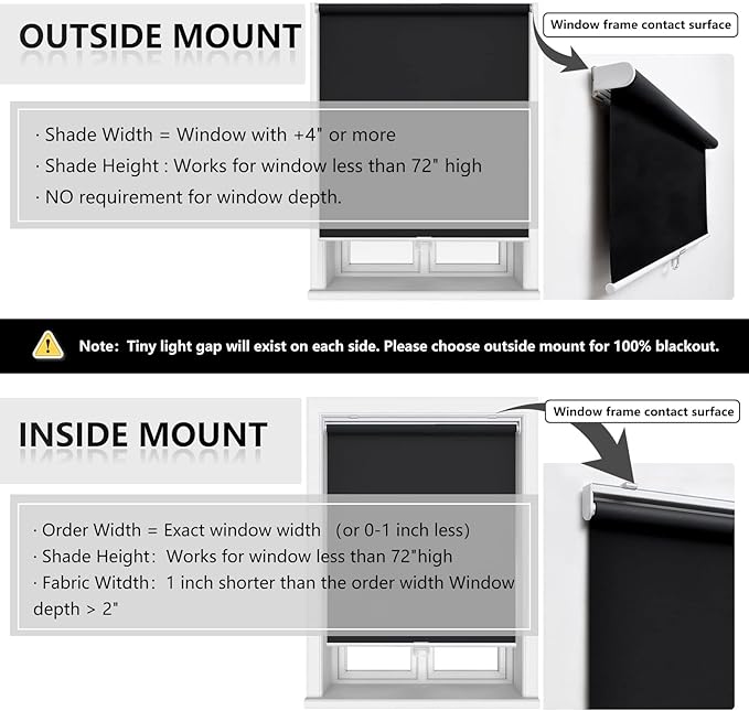 AOSKY Cordless Roller Shades Blackout Blinds - Image 6