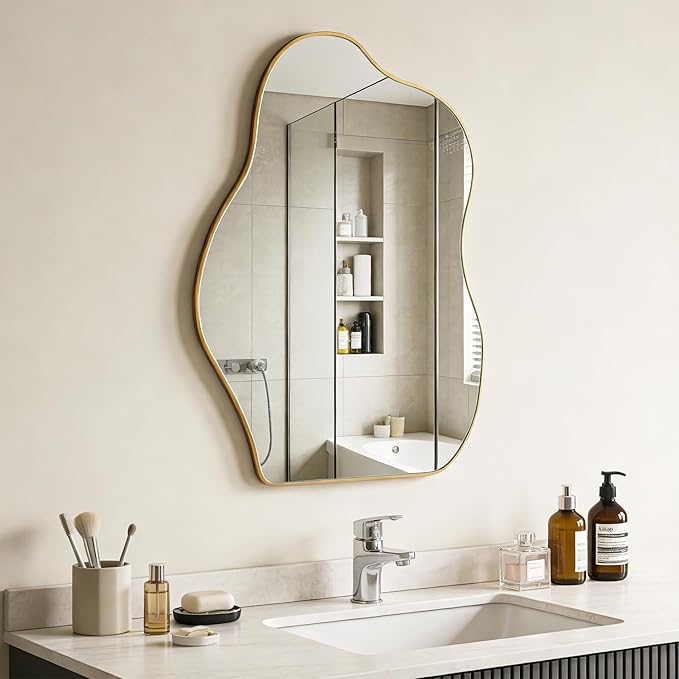 Ruomeng Irregular Wall Mirror Asymmetrical Mirror, Modern Decorative Wall Decor by Ruomeng