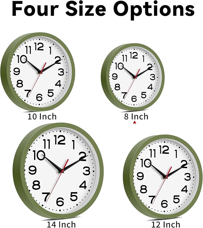 Roymnie Wall Clock Silent Non-Ticking Modern Clock Battery Operated 8 Inch - Image 3