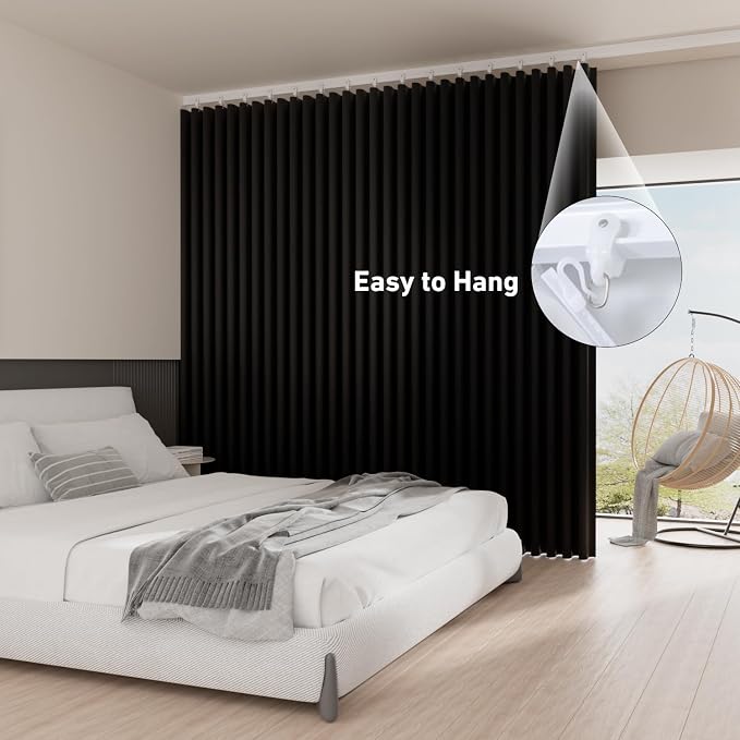 Room Divider Blackout Curtains Extra Wide Ceiling Mounted Curtains Track Sets - Image 4