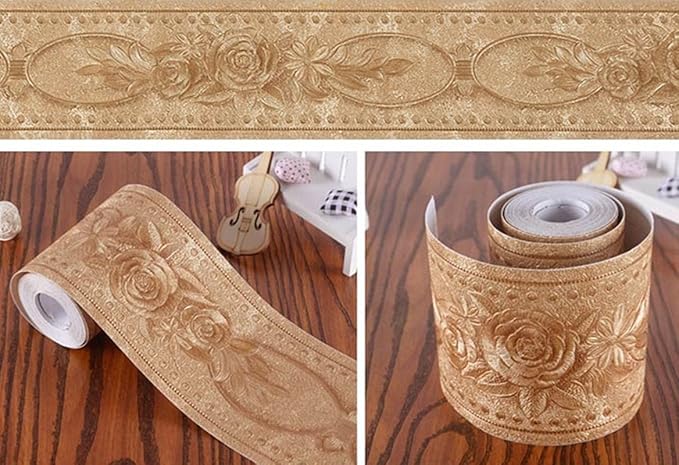 REDODECO 3D Flower Pattern Molding Peel Stick Wall Border - Image 2