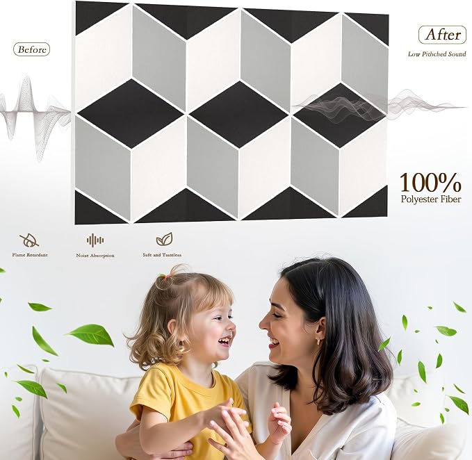 12Pack Acoustic Panels, Self-Adhesive Sound Proof Panels - Image 3