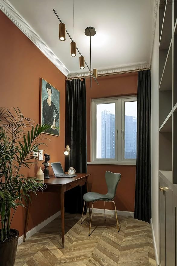 Safiyya Peel and Stick Wallpaper Dark Orange Contact Paper 393"x17.7" Solid - Image 4