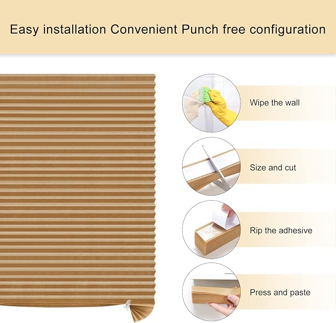 Window Blinds Cordless No Drill Cut to Size Clip On Stick On Self Adhesive - Image 3