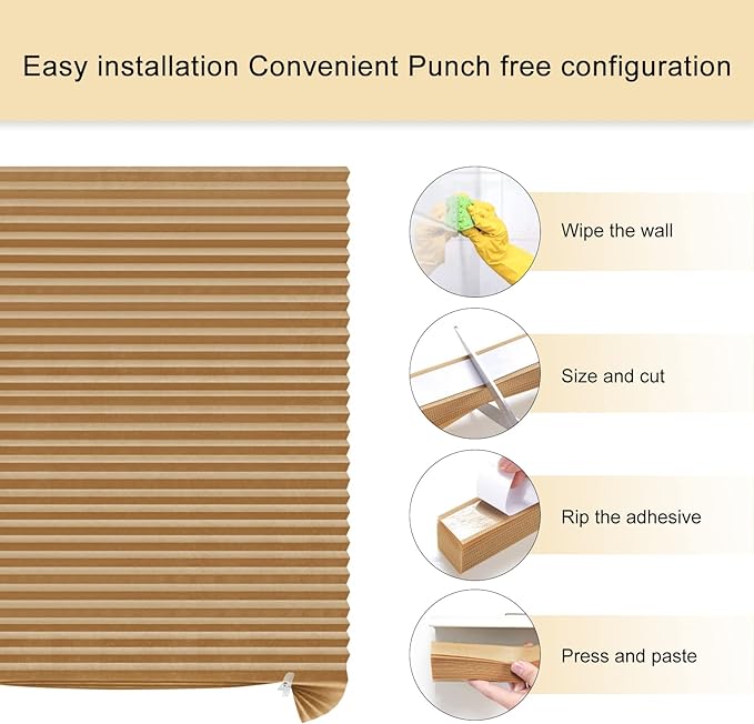Window Blinds Cordless No Drill Cut to Size Clip On Stick On Self Adhesive - Image 3