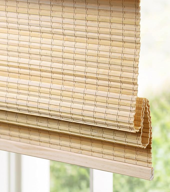 LazBlinds Cordless Bamboo Roman Shades, Custom Privacy Light Blocking Window - Image 3